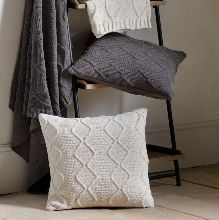 Chenille Cable Cushion - Cream *IN STOCK*