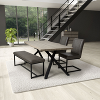 Archer Dining Chair Collection - Grey Leather Effect