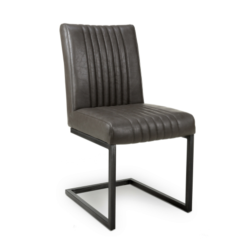 Archer Dining Chair Collection - Grey Leather Effect