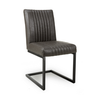 Archer Dining Chair Collection - Grey Leather Effect