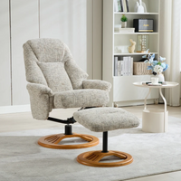 Aruba Swivel Recliner & Footstool - Frost