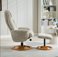 Aruba Swivel Recliner & Footstool - Frost