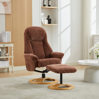 Aruba Swivel Recliner & Footstool - Copperblush
