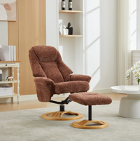 Aruba Swivel Recliner & Footstool - Copperblush