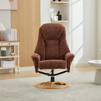 Aruba Swivel Recliner & Footstool - Copperblush