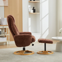 Aruba Swivel Recliner & Footstool - Copperblush