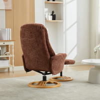 Aruba Swivel Recliner & Footstool - Copperblush