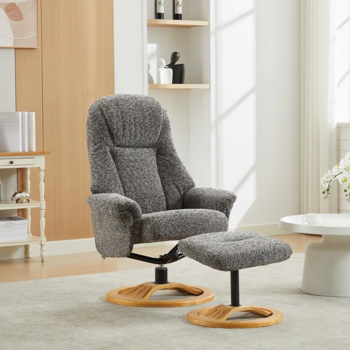 Aruba Swivel Recliner & Footstool - Muscari