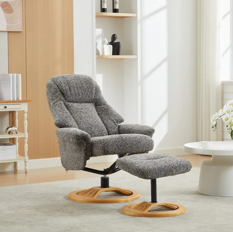 Aruba Swivel Recliner & Footstool - Muscari