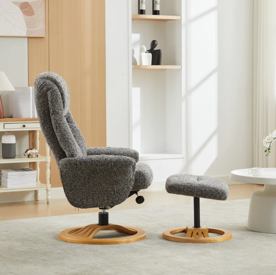 Aruba Swivel Recliner & Footstool - Muscari