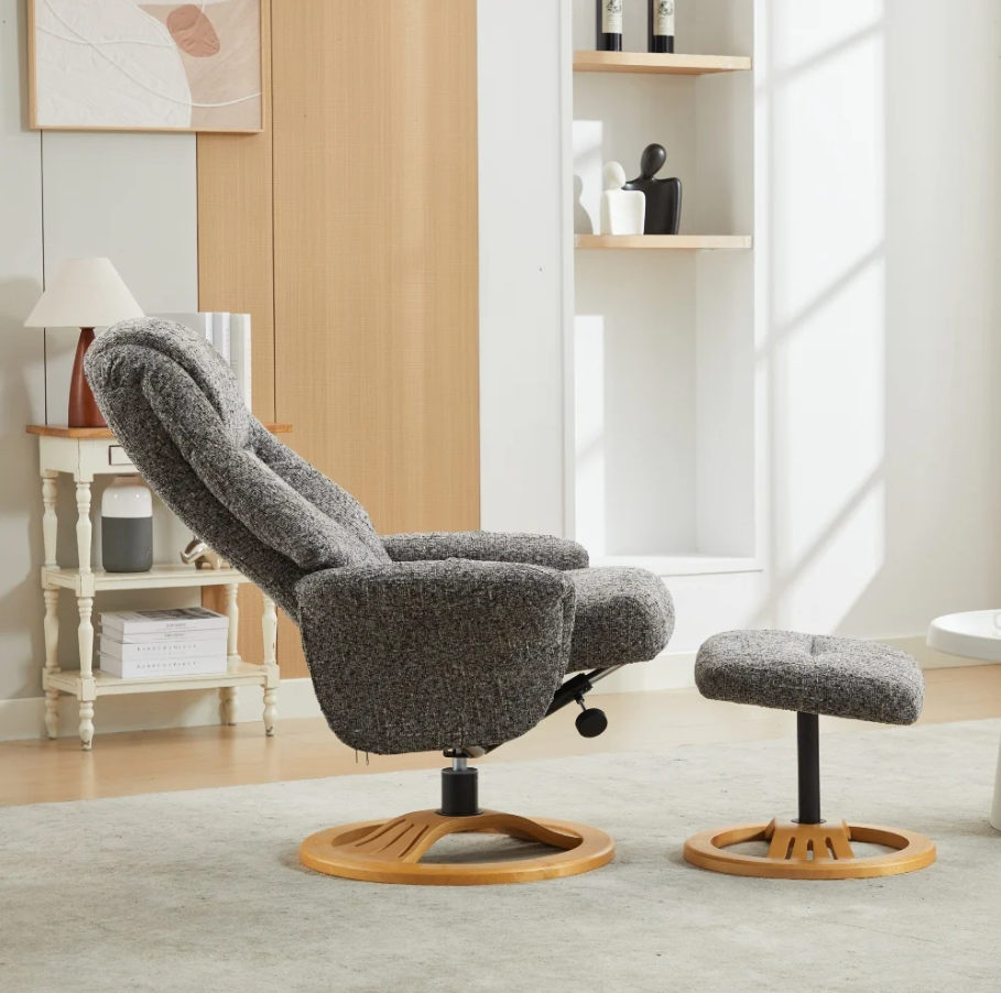 Aruba Swivel Recliner & Footstool - Muscari