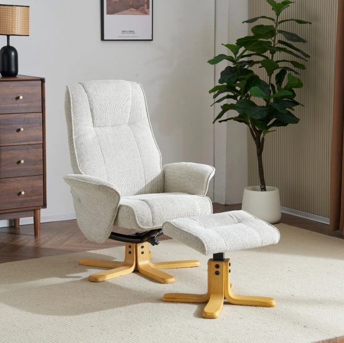 Missouri Swivel Recliner - Marzipan Fabric