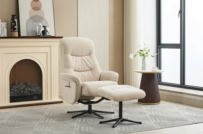 Nevada Swivel Recliner - Barley Fabric