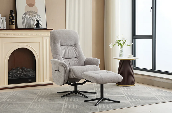 Nevada Swivel Recliner - Cloud Fabric