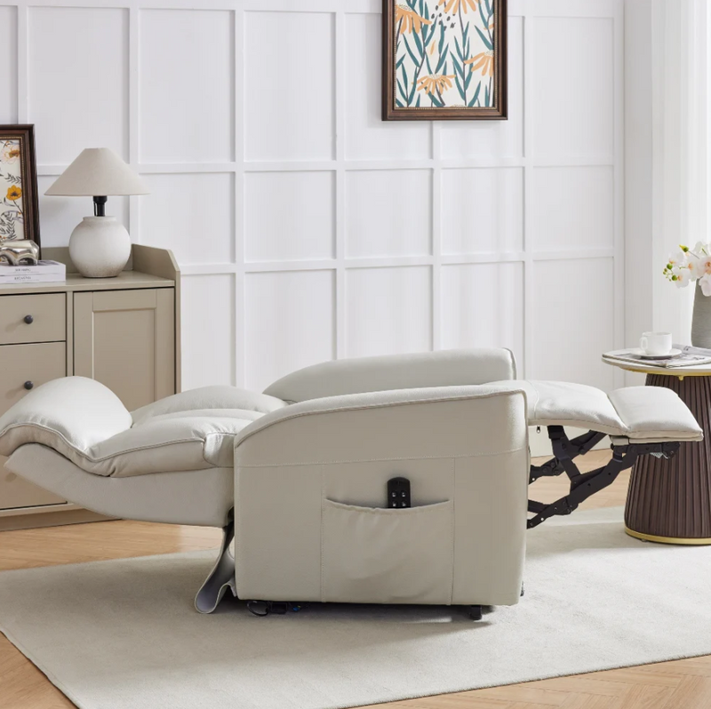 Barcelona Quad Motor Riser Recliner - Sandy Fabric