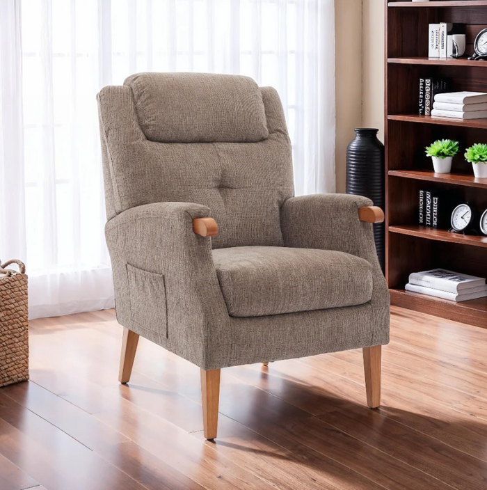 Isla Fireside Chair - Mink Fabric