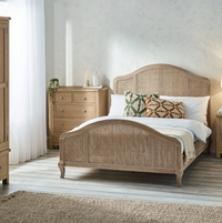 Fleur Rattan Bed - Light Oak