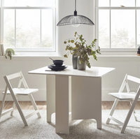 Gatan Gateleg Table and 2 Chairs - White