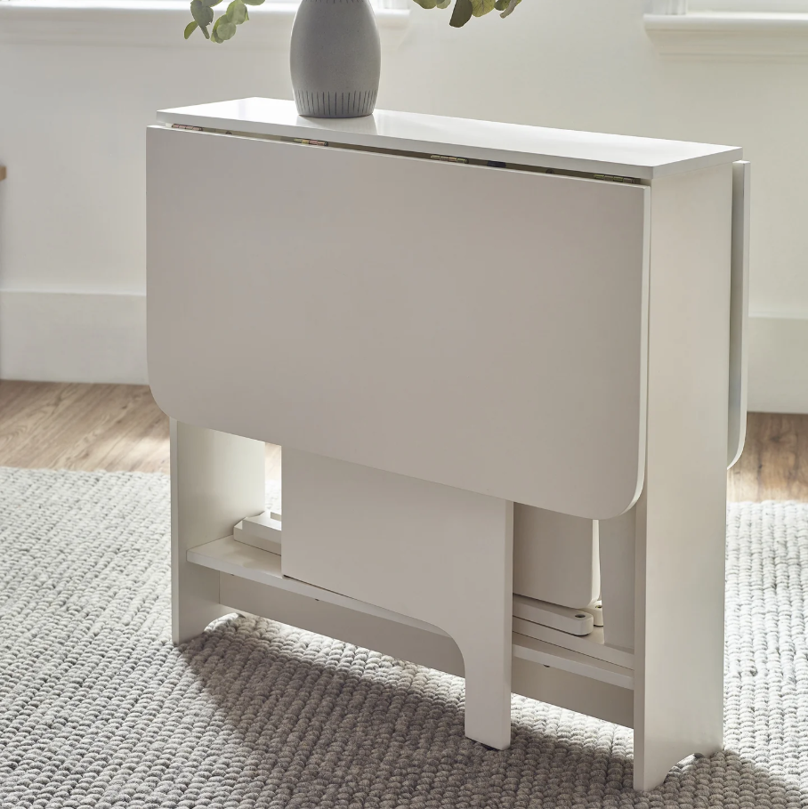 Gatan Gateleg Table and 2 Chairs - White