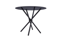 Orrin Round Glass Dining Table - Black