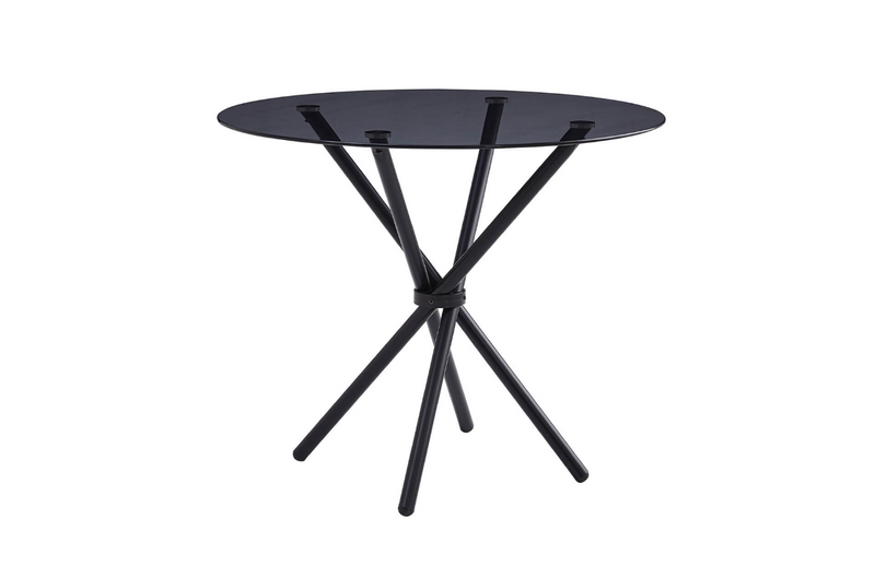 Orrin Round Glass Dining Table - Black