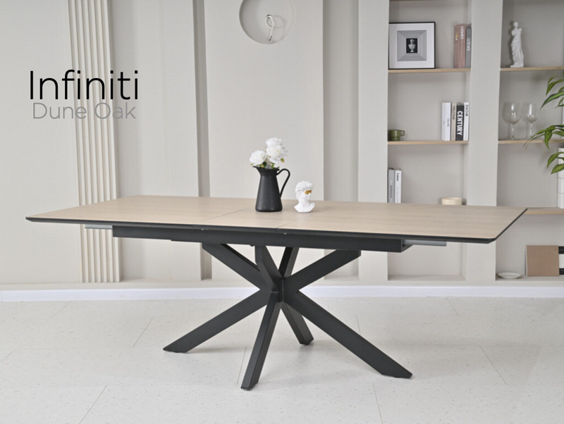 Infiniti Extending Dining Table Collection - Dune Oak