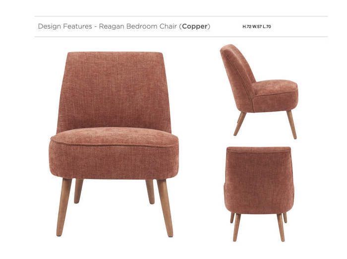 Reagan Bedroom Chair - Copper