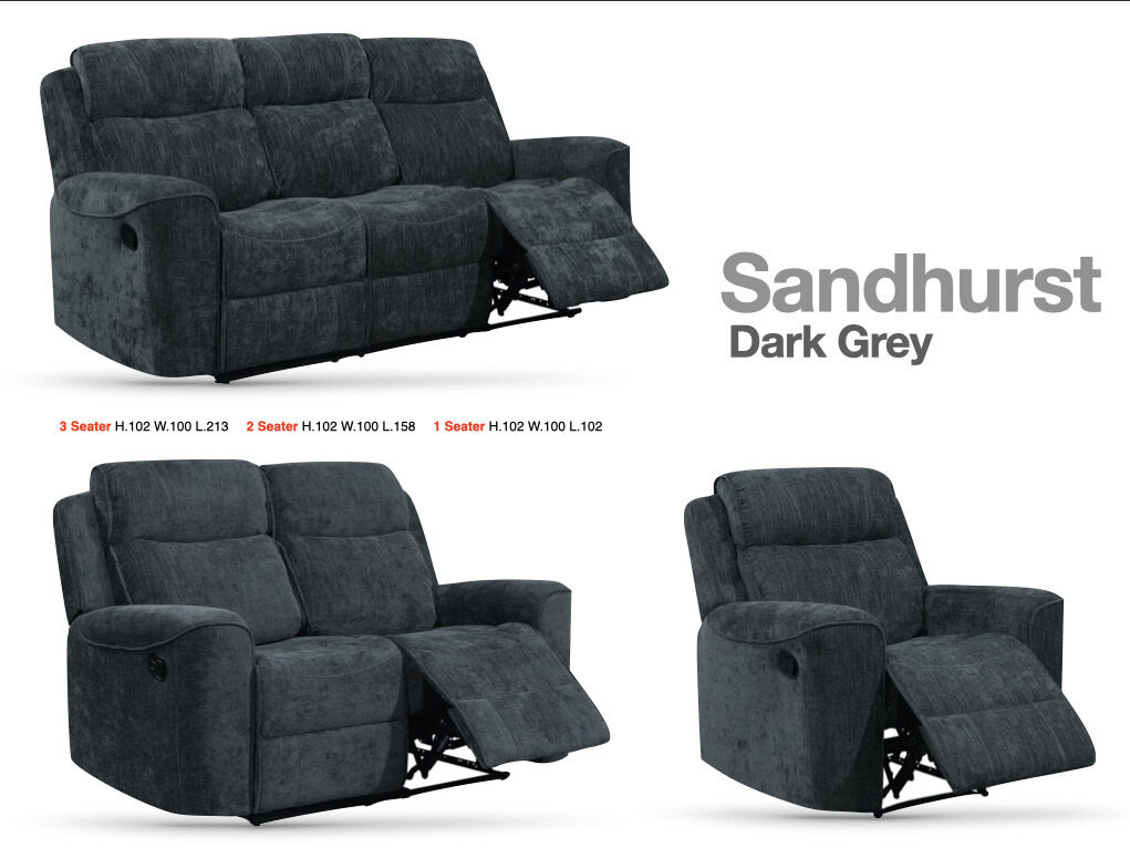 Sandhurst Reclining Upholstery Collection - Dark Grey