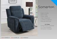 Somerton Reclining Upholstery Collection - Dark Grey