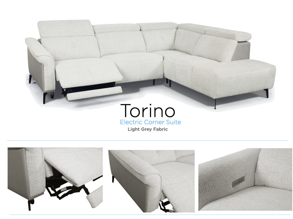 Torino Electric Upholstery Collection - Light Grey Fusion