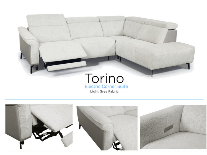 Torino Electric Upholstery Collection - Light Grey Fusion