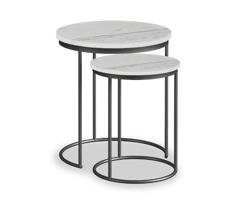 Marmaris Occasional Tables - Grey/White Marble