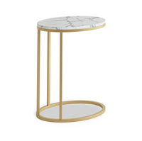 Marmaris Occasional Tables - Gold/White Marble