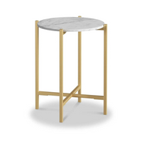 Marmaris Occasional Tables - Gold/White Marble