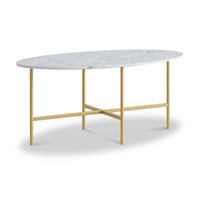 Marmaris Occasional Tables - Gold/White Marble