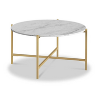 Marmaris Occasional Tables - Gold/White Marble