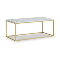 Marmaris Occasional Tables - Gold/White Marble