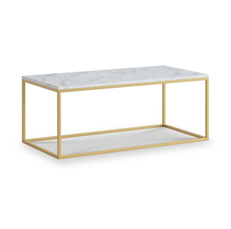 Marmaris Occasional Tables - Gold/White Marble