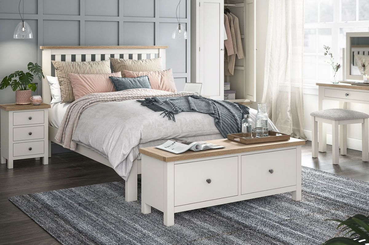 Modern Country Low Foot End Bedframes - Coconut White
