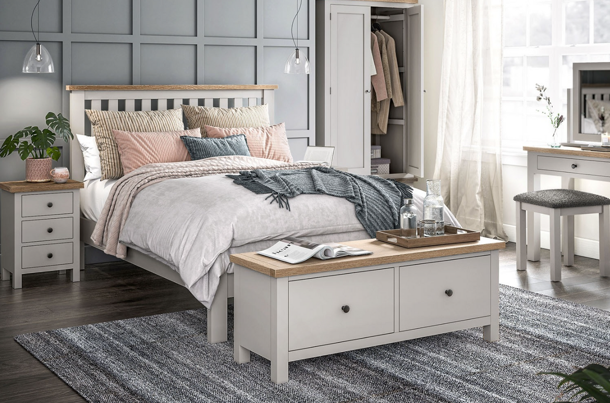 Modern Country Low Foot End Bedframes - Stone Grey