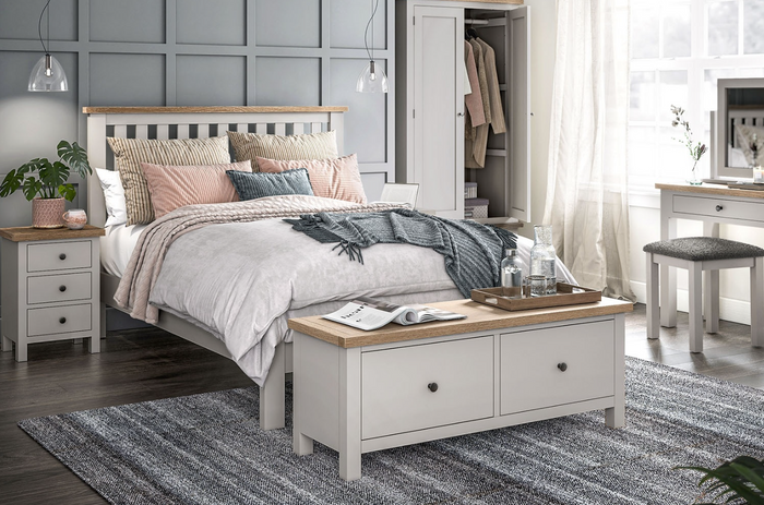 Modern Country Low Foot End Bedframes - Stone Grey