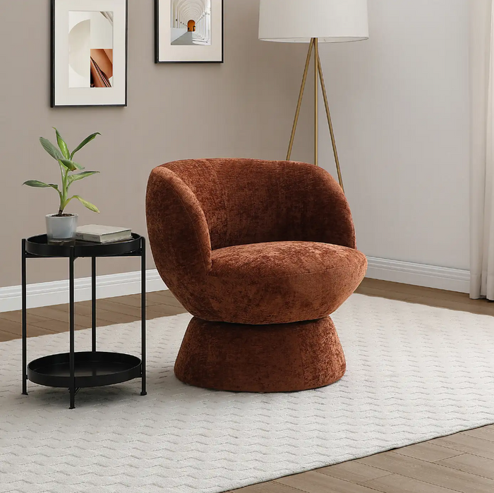 Tulip Swivel Chair - Terracotta