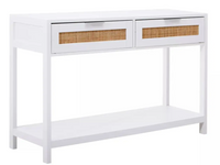 Sherman Living Collection - White/Rattan
