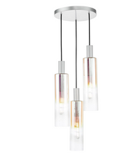 Ruben Lighting Collection - Satin Silver and Iridised Glass
