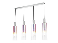 Ruben Lighting Collection - Satin Silver and Iridised Glass