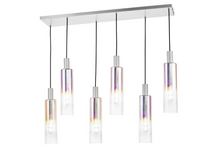 Ruben Lighting Collection - Satin Silver and Iridised Glass