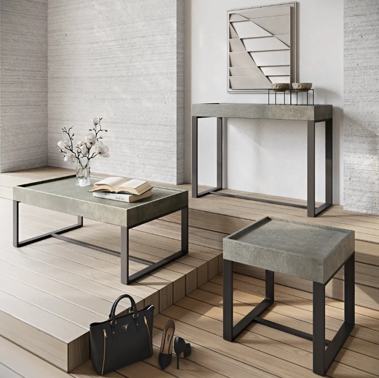 Corum Occasional Tables - Grey Concrete Effect