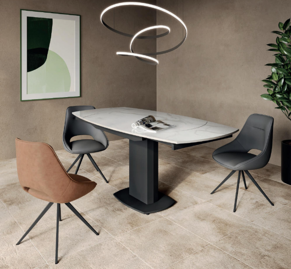 Olivia Glass Swivel Extending Dining Table Collection