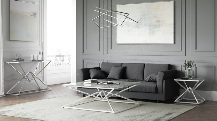 Prism Occasional Tables - Clear Glass