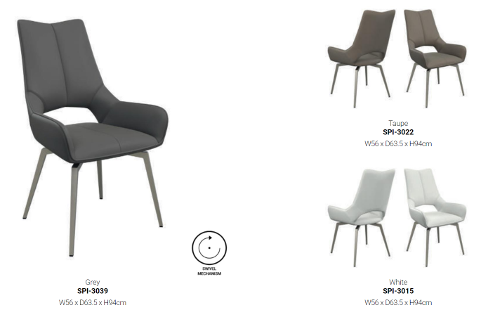 Spinello Swivel Dining Chairs (pair)